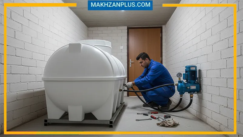 مخزن ۲۰۰ لیتری سه لایه افقی 1 مخزن ۲۰۰ لیتری سه لایه افقی