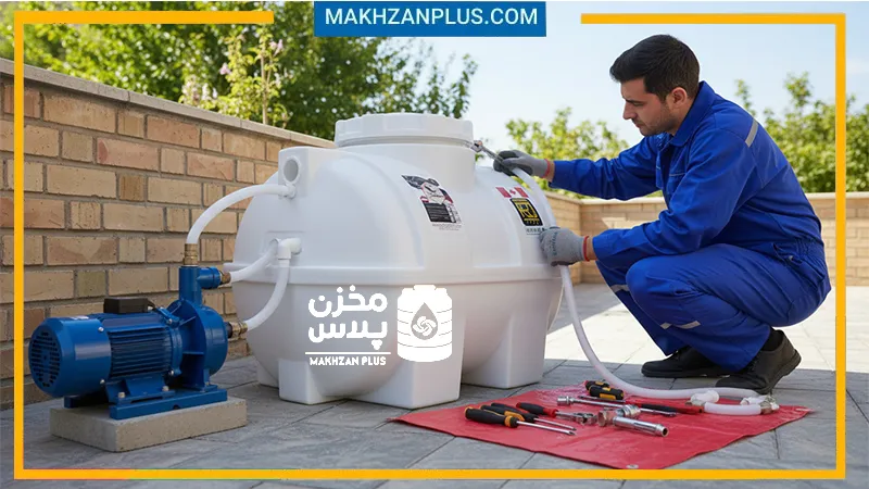 مخزن ۱۰۰ لیتری سه لایه افقی 2 تانکر 100 لیتری افقی