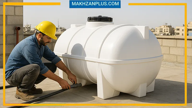مخزن ۳۰۰۰ لیتری سه لایه افقی 2 مخزن آب ۳۰۰۰ لیتری افقی سهلایه