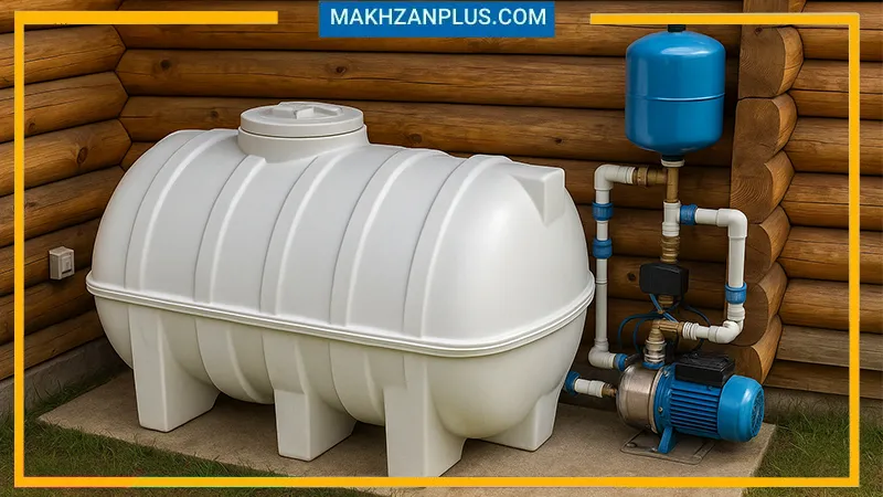 مخزن ۵۰۰ لیتری سه لایه افقی 4 تانکر آب 500 لیتری افقی