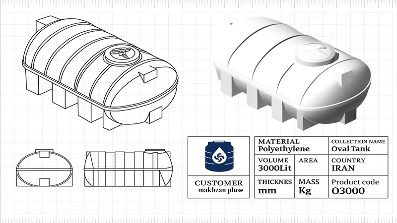 مخزن ۳۰۰۰ لیتری سه لایه افقی 5 5565 11zon