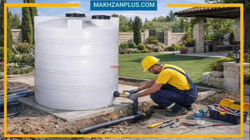 مخزن آب ۷۰۰۰ لیتری عمودی سه لایه 2 منبع 7000 لیتری عمودی سه لایه