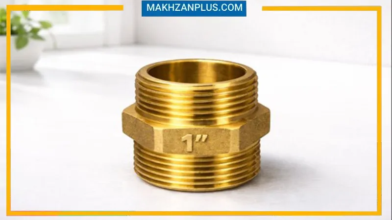 فیتینگ برنجی ۱ اینچ با نصب 3 نصب فیتینگ برنجی ۱ اینچ