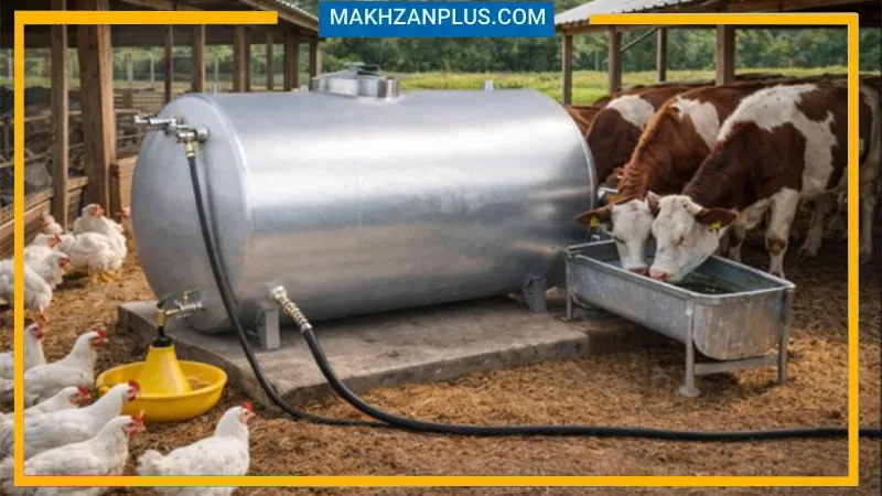 مخزن آب ۵۰۰۰ گالوانیزه فلزی 2 تانکر آب ۵۰۰۰ گالوانیزه فلزی