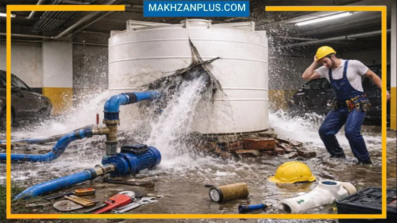 اشتباهات رایج نصابها در نصب مخزن | نکاتی که هر نصاب باید بداند 3 نصب مخازن آب