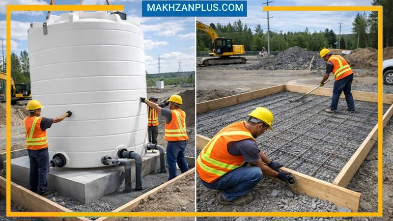 بهترین روشهای نصب و زیرسازی اصولی مخزن آب پلیاتیلن 2 زیرسازی مخزن آب