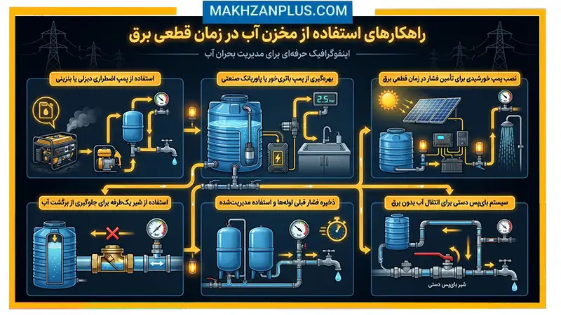 راهکار های استفاده از مخزن آب در قطعی برق