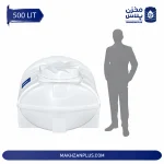 نمای مخزن آب بیضی ۵۰۰ لیتری